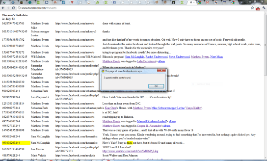 Questionable posts found